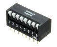Piano DIP-switch, Kort arm, 2.54mm, Kretskortsstiften