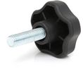 Black Multiple Lobes Clamping Knob, M8, Threaded Stud, M8, Black, Pack of 10 pieces
