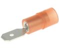 Spade Connector, Partially Insulated, Red, 0.5 ... 1.5mm², Plug, Pack of 100 pieces