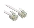 Telefonkabel, RJ11-Stecker - RJ11-Stecker, Rund, 2m, Weiss