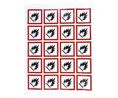 Safety Label, Square, Black / Red on White, Polyvinyl Chloride (PVC), Warning, 20pcs