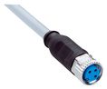 Kabelsatz, M8-Buchse - Offene Enden, 3 Leiter, 5m, IP67, Grau
