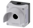 Switch Enclosure with Collar, 1 Command Point, 85x89.4x112.5mm, Grey, SIRIUS ACT