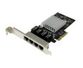 PCI Express Gigabit-Adapternetzwerkkarte, 4x RJ45 10/100/1000, PCI-E x4