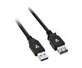 Cable, USB A -naarasliitin - USB A -urosliitin, 2m, USB 3.0, Musta