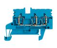Feed-through Terminal Block, Tension Clamp, 3 Poles, 800V, 24A, 2.5mm², Blue, Pack of 10 pieces