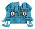 Test Disconnect Terminals, Screw, 2 Poles, 500V, 24A, 2.5mm², Blue, Pack of 5 pieces