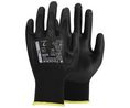 TEGERA Black Nylon Nylon Work Gloves, Size 10, Polyurethane Coating, Pack of 12 pairs