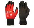 Skytec Beta 1 Black/Red Nylon, Spandex General Purpose Gloves, Size 8, M, Foam Nitrile Coating, Pack of 10 pairs