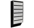 Silver/Black Mailbox, 824 mm x 385mm x 140 mm, Silber / Schwarz