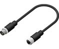 Straight Female 8 way M12 to Straight Male 8 way M12 Actuator/Sensor Cable, 8m Ledare