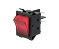 Illuminated Rocker Switch, 16 A, 2NO, 250V, ON-OFF, Black / Red