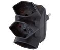Branch Plug 3x CH Type J (T13) Socket - CH Type J (T12) Plug 230V Black