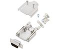 D-Sub Connector Kit, DE-9 Plug, Solder, Steel