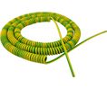 Spiralkabel 1x 6mm² Grön/gul 1m ... 5m