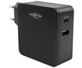 247PD, älykäs USB-PD-laturi 20V 2.2A 45W Tyyppi C (CEE 7/16) / USB C -urosliitin USB C -naarasliitin / USB A -naarasliitin