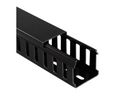 Slotted Cable Trunking, 50 x 50mm, 2m, Polyvinyl Chloride (PVC), Black