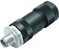 Circular Connector, M12, Plug, Straight, Poles - 4, Screw Clamp, Cable Mount