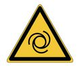 Segnale di sicurezza ISO - Attenzione, avviamento automatico, Triangular, Nero su giallo, Poliestere, 1pz.