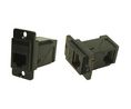 Panel Feed-through Black Metal Frame Connector, CSK, RJ45 Socket - RJ45 Socket