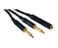 Audiokabel, Mono, Klinkenbuchse, 6.35 mm - 2x Klinkenstecker 6.35 mm, 300mm