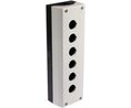 Grey Plastic RMQ Titan Push Button Enclosure - 6 Hole 22mm Diameter