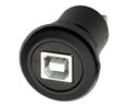 Läpivientisovitin lukkomutterilla, USB-B 2.0 -pistokanta - USB-A 2.0 -pistokanta