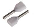 Twin Cable Bootlace Ferrule 0.5mm² White Pack of 100 pieces