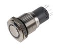 Illuminated Push Button Switch, Latching, Panel Mount, 16mm Cutout, SPDT, White LED, 250V ac, IP65, IP67