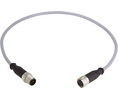 Anturikaapeli, M12-pistoke - M12-hylsy, 5 Johtimet, 1m, IP65 / IP67, Harmaa