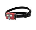 Hoofdlamp, Led, Oplaadbaar, 800lm, 160m, IP68, Rood