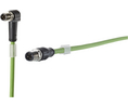 Sensorkabels, M12-stekker - M12-stekker, 4 Geleiders, 2m, IP67 / IP68, Groen