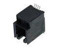 Modular Connector, Jack, CAT3, Straight, Positions - 6, Contacts - 6, Unshielded, Pack of 5 pieces