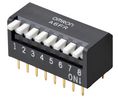 Piano DIP-switch, Lång arm, 2.54mm, Kretskortsstiften