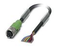 Phoenix Contact Female 12 way M12 to Sensor Actuator Cable, 3m