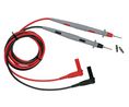 Multimeter Test Lead Set with Adapter, 1.22m, Black, Grey, Red, Nickel-Plated Brass