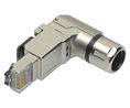 Modulaire connector, Stekker, RJ45, CAT6a, Rechte hoek, Posities - 8, Contacten - 8, Afgeschermd