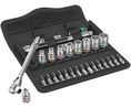 Wera 28-Piece Imperial 1/4 in Standard Socket/Bit Set with Ratchet, 6 point; Hex Bit; Phillips Bit; Pozidriv Bit; Torx