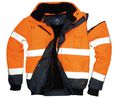 Portwest 300D Industry High Visibility Orange Men Hi Vis Bomber Jacket, 3XL