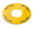 Klebeschild mit Beschriftung und 16,3 mm Innendurchmesser 60mm Emergency Stop Rund Gelb