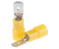 Spade Connector, Partially Insulated, Yellow, 4 ... 6mm², Plug, Pack of 100 pieces
