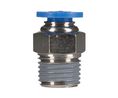 Fitting, R1/4", Male Thread, Ø10 mm, Push-In Connector, Brass, 31.5mm, Pack of 10 pieces
