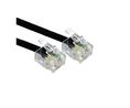 Telefonkabel, RJ11-Stecker - RJ11-Stecker, Rund, 5m, Schwarz