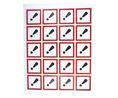 Safety Label, Square, Black / Red on White, Polyvinyl Chloride (PVC), Warning, 20pcs