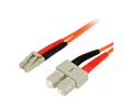 Konfektioniertes Lichtleiterkabel 62.5/125 um OM1 Duplex LC - SC 2m
