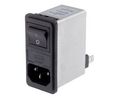 A,250 V ac Male Snap-In IEC Filter 2 Pole FN286-2-06,Faston 2 Fuse