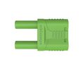 Test Adapter 2x Banana Plug 4 mm - 2x Banana Socket 4 mm 32A 1kVAC 1kVDC 48.5mm Green