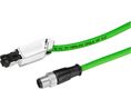 Industrial Ethernet Cable, PVC, CAT5e, M12 Male / RJ45, 10m
