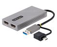 Multi-Port-Adapter, USB-A-Stecker / USB-C-Stecker - HDMI-Buchse, Silber