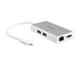 Docking Station, USB-C Plug, Bus-Powered, 60W, Ports Total 5